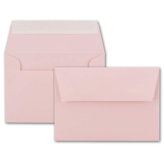 150 B6 pink envelopes - 12.5 x 17.5 cm - self-sealing - 120 g/m² - wide elegant closure flap - high-quality invitation envelopes
