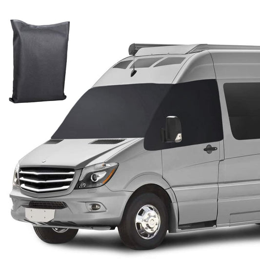 Car Windshield Cover for Mercedes Sprinter VW Crafter 2006-2018, Foldable 600D Waterproof Weatherproof Front Windshield Wrap Cover Windshield Cover Disk Cover