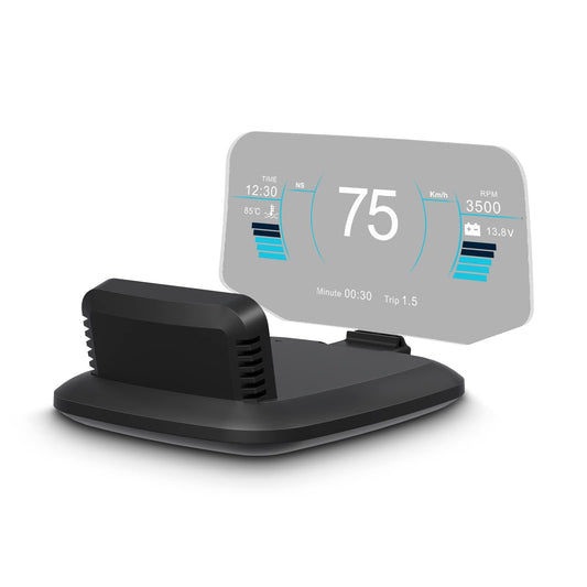 AMROOLOO Dual System Car Head-up Display shows GPS speedometer and other functions. OBD In-Car Dashboard with multiple prompt functions. Suitable for all cars.