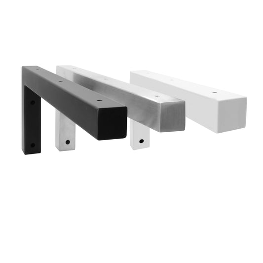 Natural Goods Berlin 2x Wall Console ANGLE | Washbasin Console stable | Easy wall mounting | Shelf bracket made of metal in white | Heavy-duty angle for sink & wall shelf | 450mm