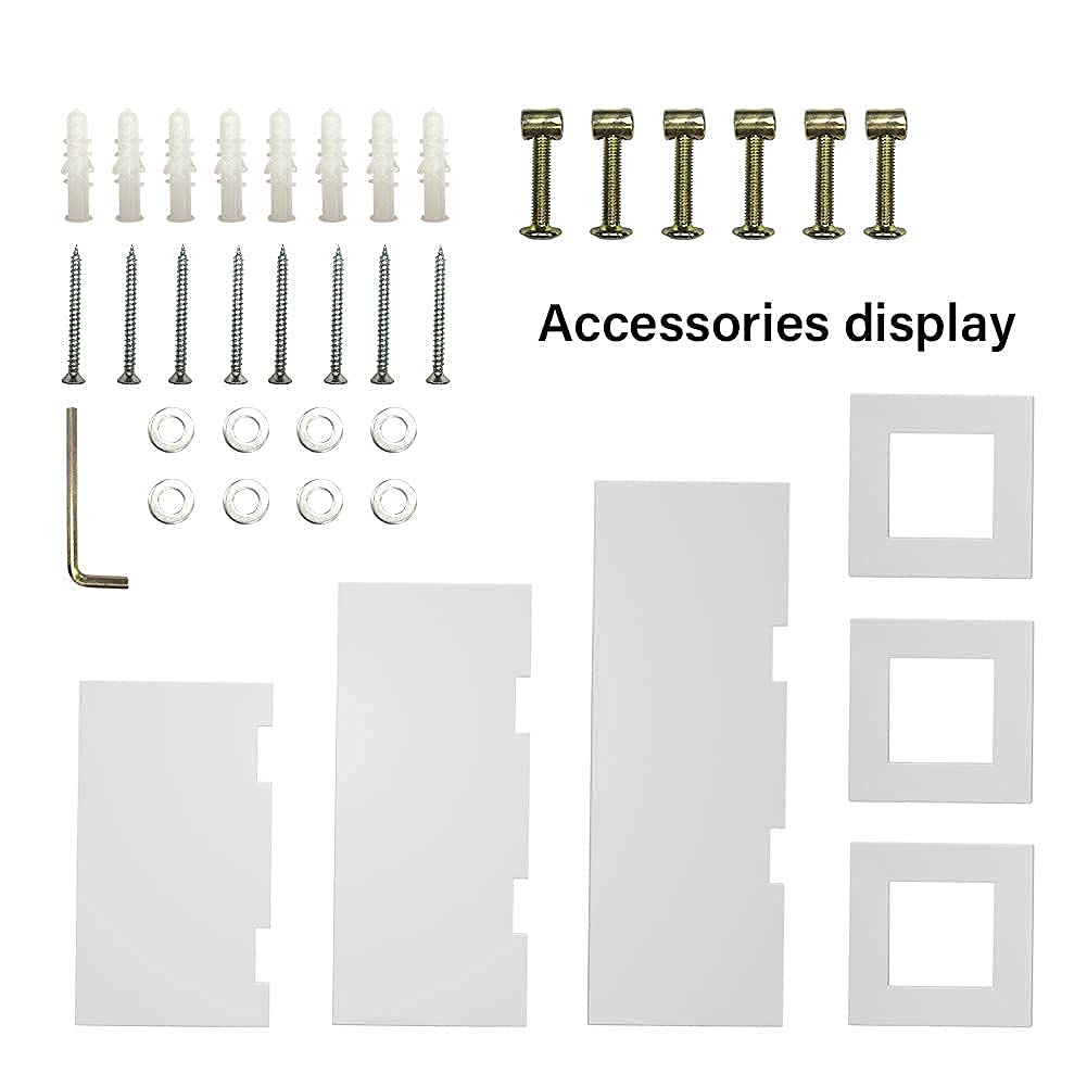 piorlado Wall Shelf Set in white, floating wooden shelf, sturdy wall hanging shelf board for up to 9kg, perfect for living room, bedroom, hallway, kitchen, shelf board lengths of 27/34/42cm.