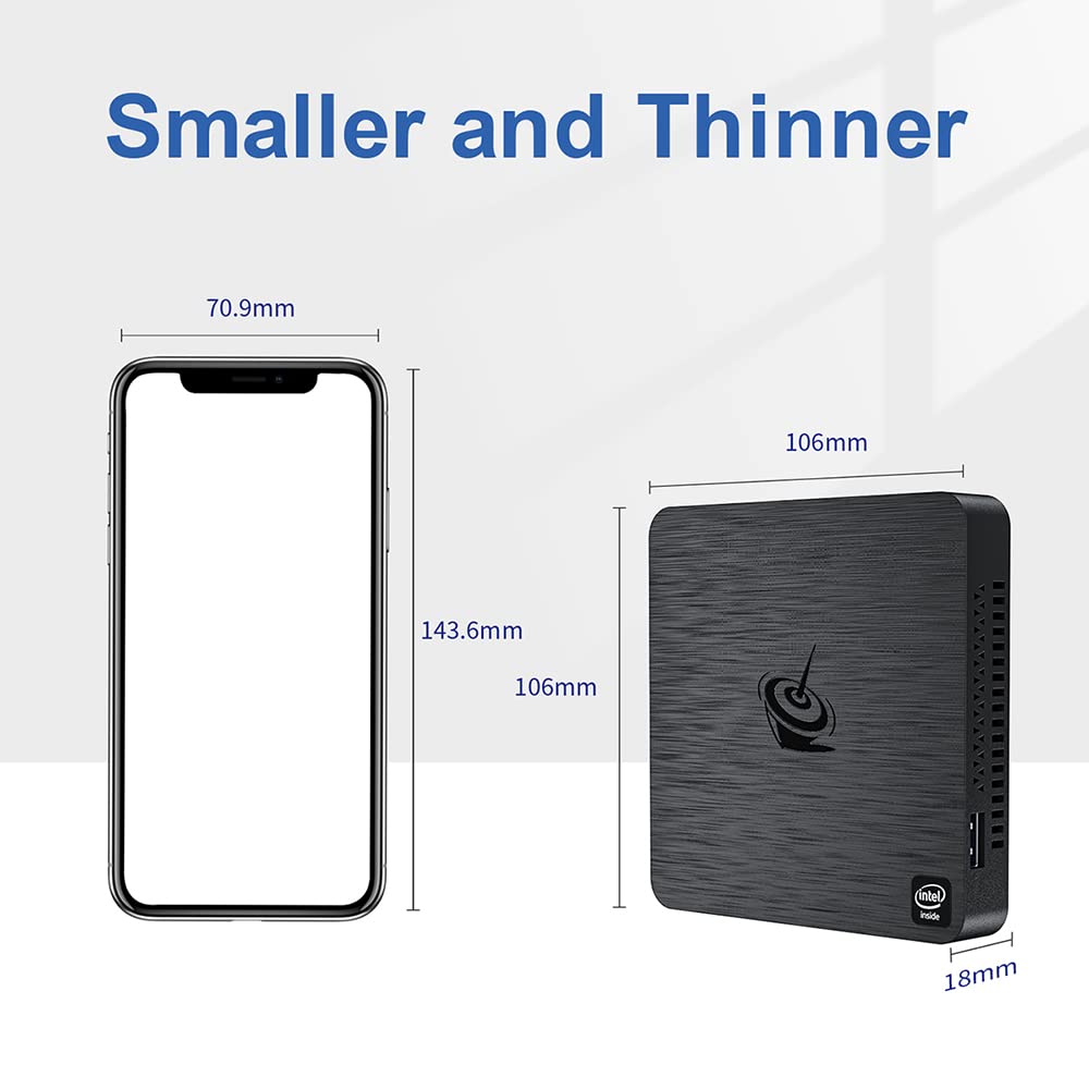 Beelink T4 Pro Mini PC, Mini Desktop Computer 4GB DDR3 64GB eMMC Support 4K HD/BT 4.0/Dual HDMI/2.4G + 5G Dual WiFi.