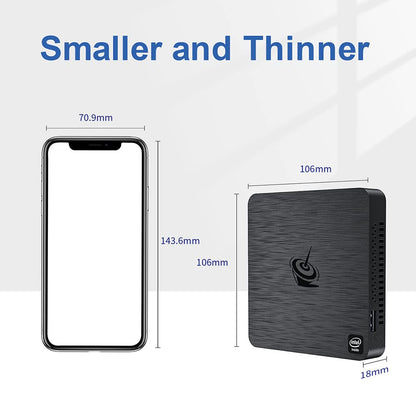 Beelink T4 Pro Mini PC, Mini Desktop Computer 4GB DDR3 64GB eMMC Support 4K HD/BT 4.0/Dual HDMI/2.4G + 5G Dual WiFi.