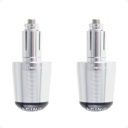 Evermotor [Ø22mm (7/8")] 2 X Motorcycle CNC Aluminum Handlebar Grips Handlebar Ends, Motorcycle Handlebar Grips End Caps for Most Motorcycles/Scooters Silver