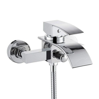 LENJKYYO Waterfall Tub Faucet, Bathtub Faucet with Hand Shower, Single Handle Tub Faucet, Shower Handset Set for Bathroom Shower.