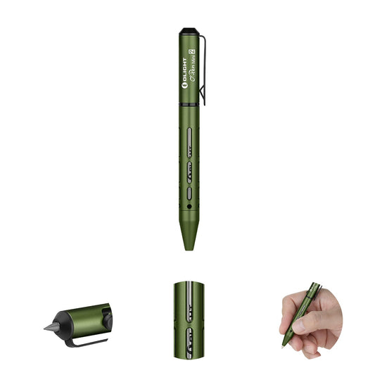 OLIGHT OPEN Mini 2 multifunctional pen and pencil, black ink, suitable for office, business, outdoor (Green)