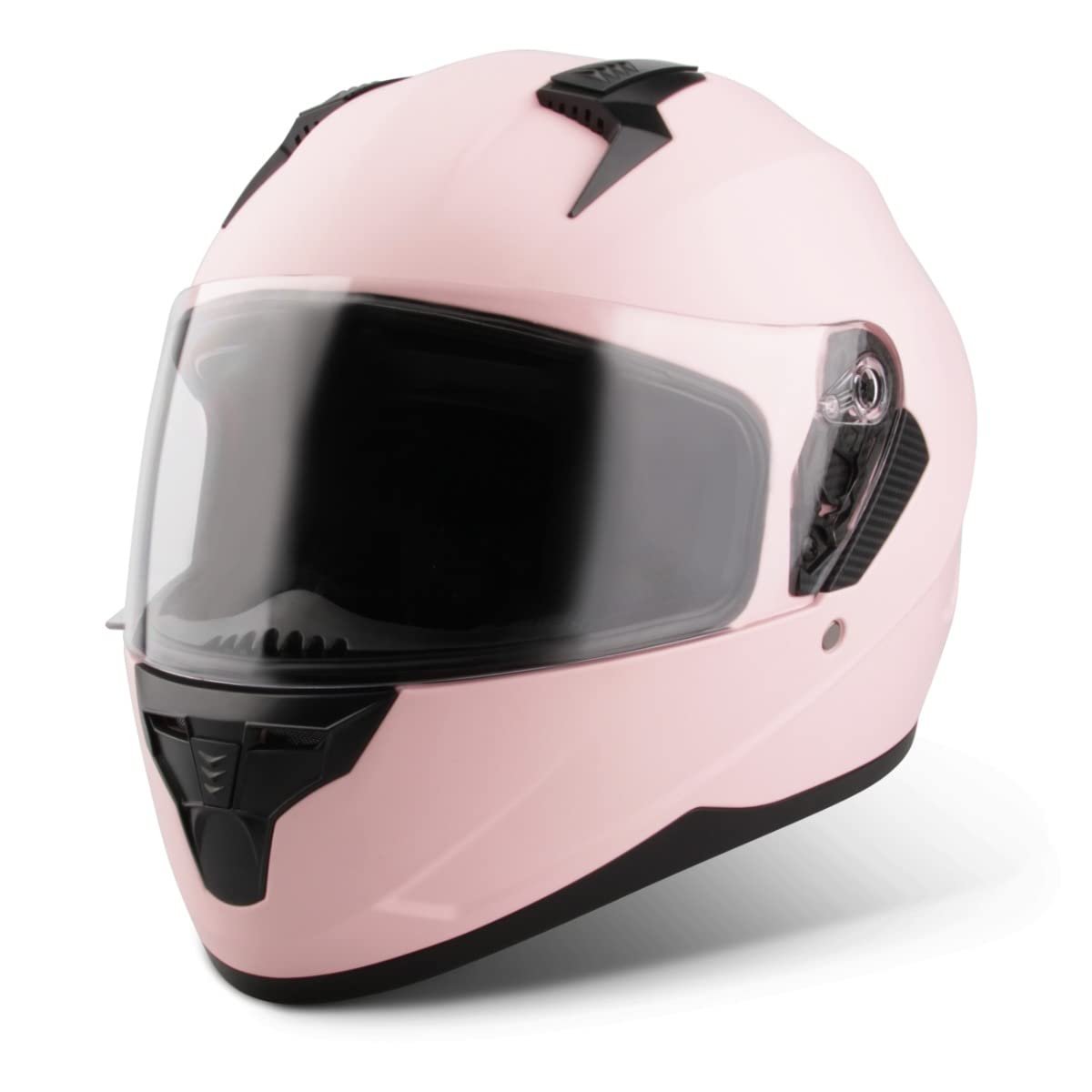 VINZ Kennet Full-Face Helmet with Sun Visor | Motorcycle Helmet Full-Face | ECE 22.06 Certified | for Women | Available in Sizes XS-XXL - Matte Pink