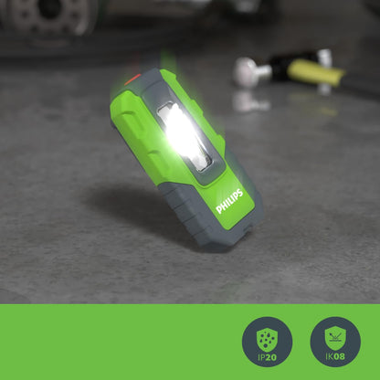 Philips Xperion 3000 Pocket LED work light, compact rechargeable shop lamp, flashlight, 300lm