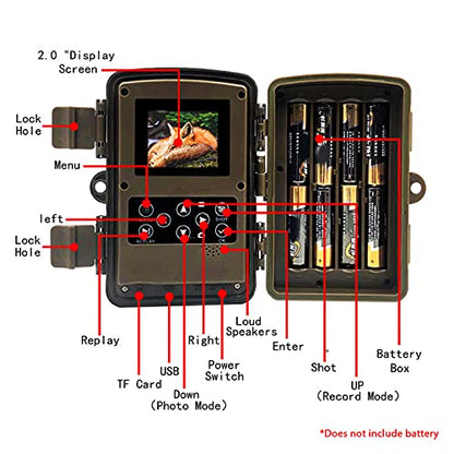 icefox Trail Camera 20MP 1080P Full HD Trail Camera with Motion Sensor Night Vision IP66 Waterproof for Wildlife Monitoring