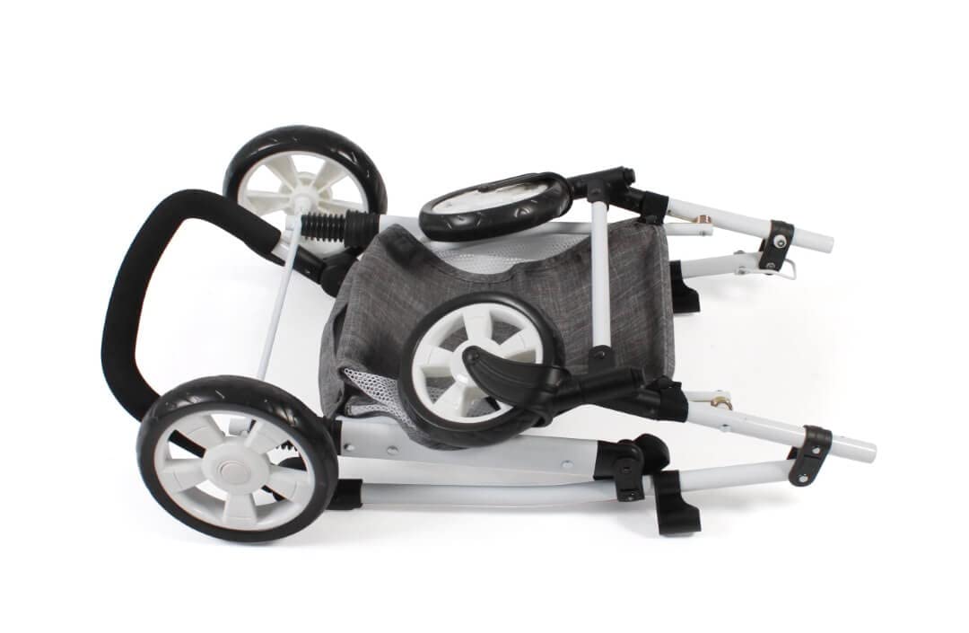 Bayer Chic 2000 - Doll carriage Nele, 2in1 combination doll carriage for children aged 4 to 8 years, denim gray, 45cm-84cm