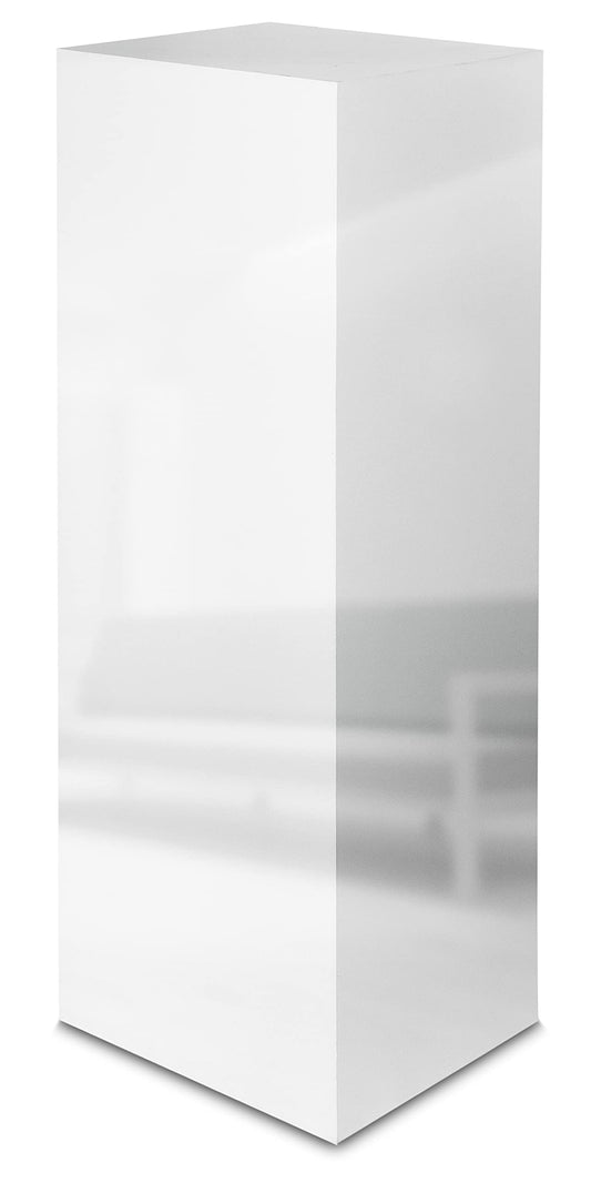 STEMA Seyfried decorative column, pedestal available in 3 sizes (60x17x17 cm, high-gloss white). Use as a flower column or plant stand.