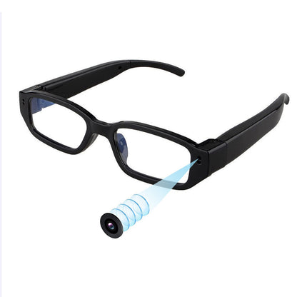 Spy camera glasses with video digital camcorder, supports TF card up to 32GB, fashionable 1080p glasses with hidden camera, portable video recorder.