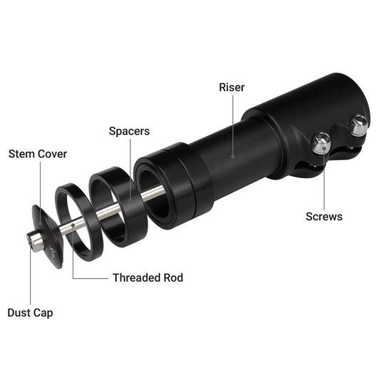 LERWAY Bicycle Stem Riser Handlebar Extension for Cycling MTB Mountain Bike Handlebar Alloy Aluminum 28.6mm 1 1/8" 120mm with Hex Key Black