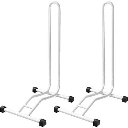 2 x WELLGRO® bike stand - steel, secure footing - color white