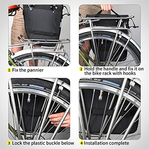 BAIGIO Bike Bag 3-in-1 Multifunction Waterproof Luggage Carrier Bag 75L Cycling Rack Bag Bicycle Travel Bag with Rain Cover, Men (Black -1)