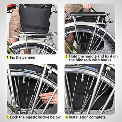 BAIGIO Bike Bag 3-in-1 Multifunction Waterproof Luggage Carrier Bag 75L Cycling Rack Bag Bicycle Travel Bag with Rain Cover, Men (Black -1)
