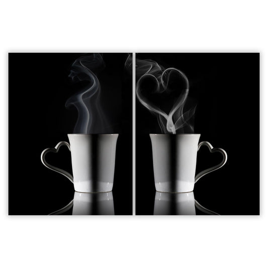 SMTDeco stove cover glass ceramic hob cover hob cover hob plate covers induction hob 2 x 40x52 cm two-piece coffee black