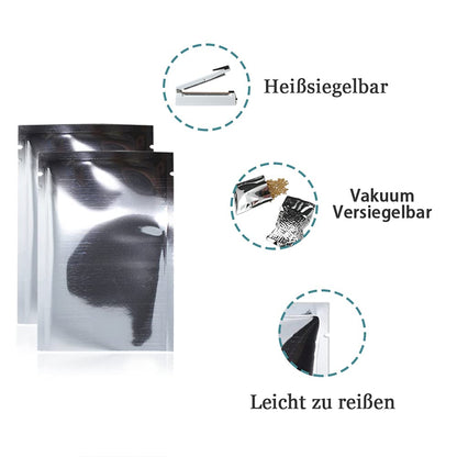 WACCOMT Pack 200 Pieces Colorful Mylar Foil Top Open Sealable Bags Vacuum Heat Seal Bags for Food Packaging with Tear Notches (Silver, 12x17cm (4.7x6.7 inch))