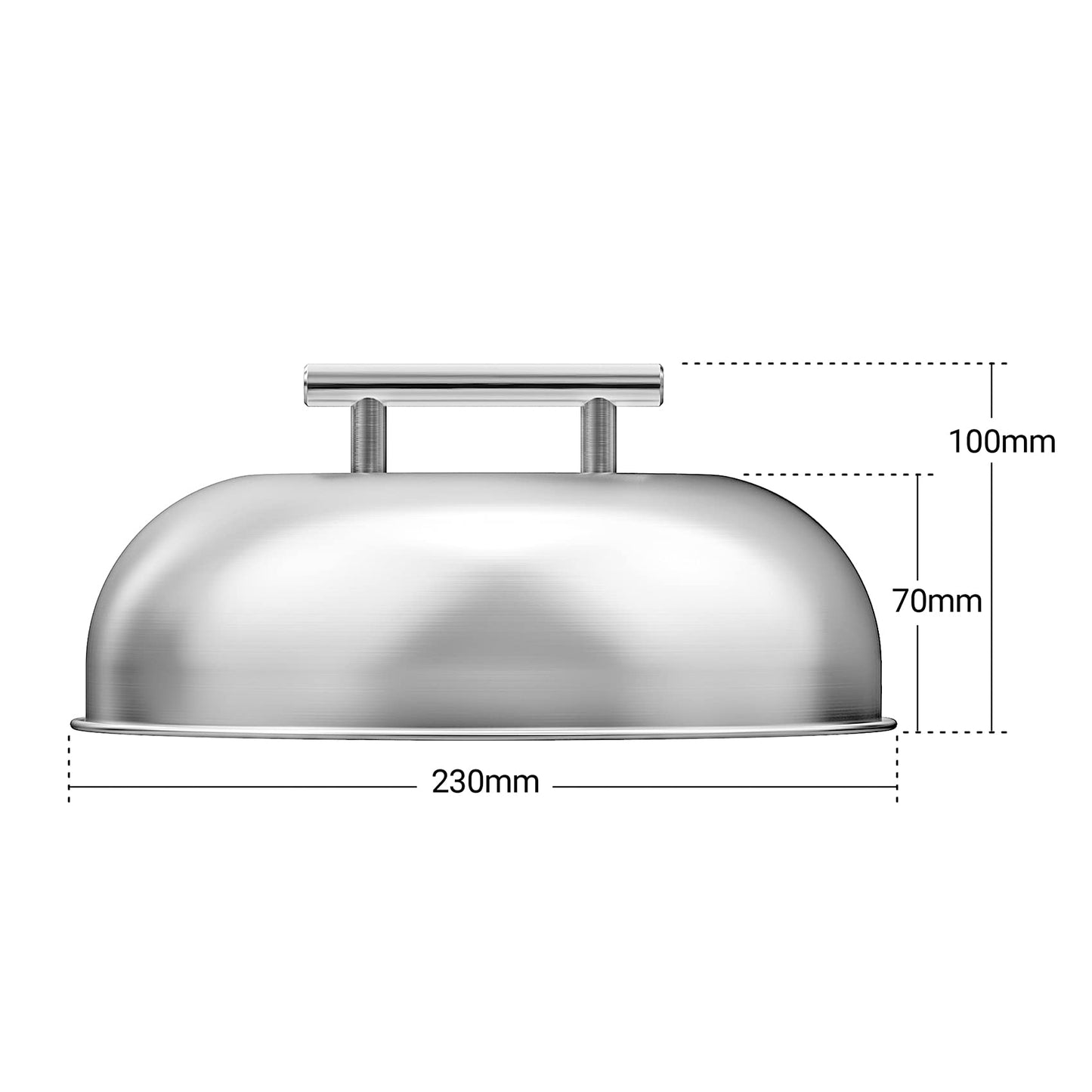 onlyfire stainless steel burger bell | heat bell | melt bell for steak burger cheeseburger, burger dome for plancha teppanyaki and grill, Ø 23cm