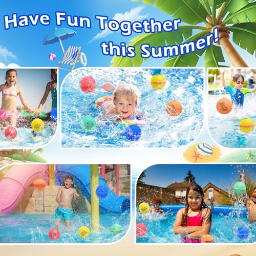 Betensh Reusable Water Balloons 5 Pack, Magnetic Water Balloons, Outdoor Water Toys for Summer Party, Water Park