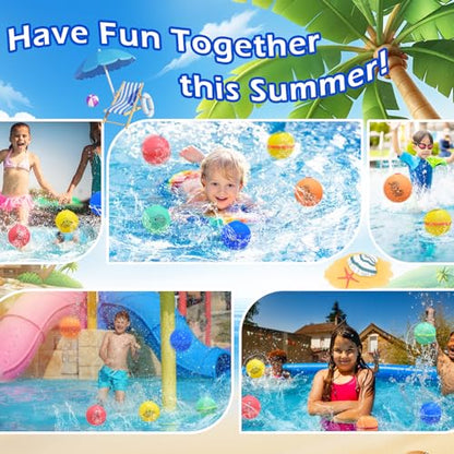 Betensh Reusable Water Balloons 5 Pack, Magnetic Water Balloons, Outdoor Water Toys for Summer Party, Water Park
