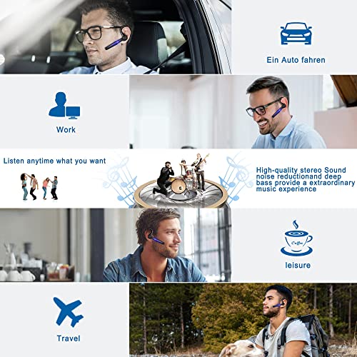Ceppekyy Bluetooth headset phone with microphone, wireless in-ear headphones, 48hrs talk time, Bluetooth hands-free, new gold for iPhone Samsung Android.