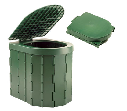 KINSPORY Camping Toilet, Portable Toilet, Separation Toilet, Portable Toilet for Outdoor or Indoor, Folding Potty for Car Camping (Green with lid)