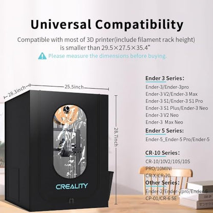 3D printer enclosure, large protective cover for Creality Ender 3 Max / 3 Max Neo / 3 S1 Plus / 5 Pro / 5 Plus / K1 Max / CR-10 / 10S / 10S PRO / CR-20 3D printers, 700x750x900mm.