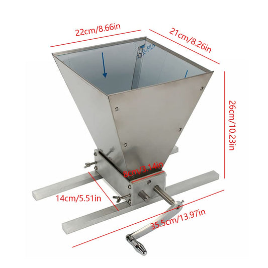 LENJKYYO Grain Mill Adjustable with 2 Rollers Metal Base and Handle Malt Mill Homebrewer Crusher Grain Mill Flaker Grain Mill for Homebrewing