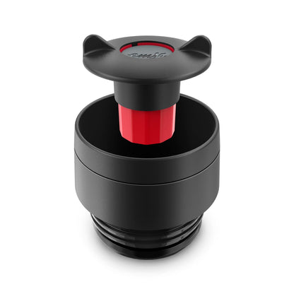 Emsa Travel Mug 360ml Wave Thermos Cup, new comfort screw cap, stainless steel insulated cup, keeps drinks hot for 4h and cold for 8h, 100% leak-proof, dishwasher safe, 360° drinking opening, black, N20212.