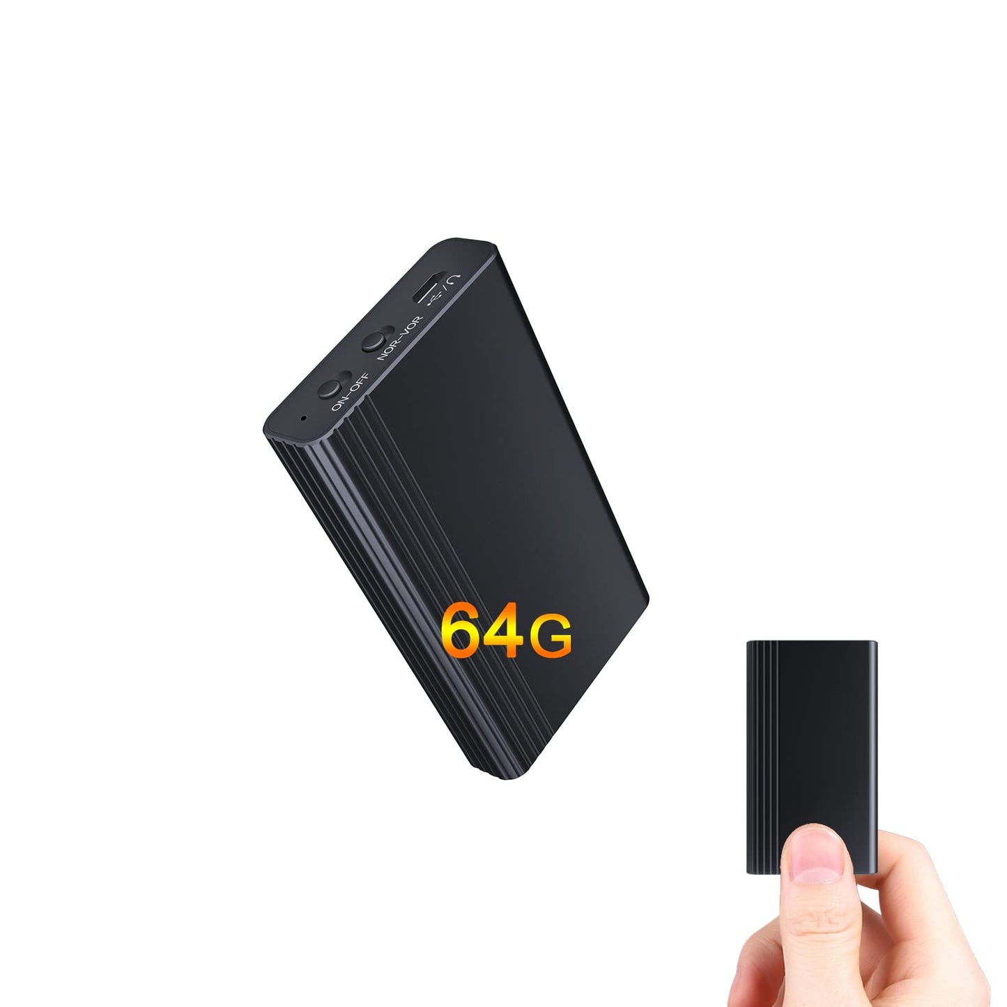 64GB Built-in Magnetic Dictaphone Mini, 2000 hours storage capacity, Continuous recording for 12 days, Digital recording device, Voice Recorder STTWUNAKE