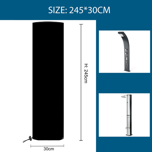 Protective cover for solar shower, 420D solar shower cover with UV coating, waterproof cover for solar shower in garden, outdoor shower cover (245 * 30 cm)