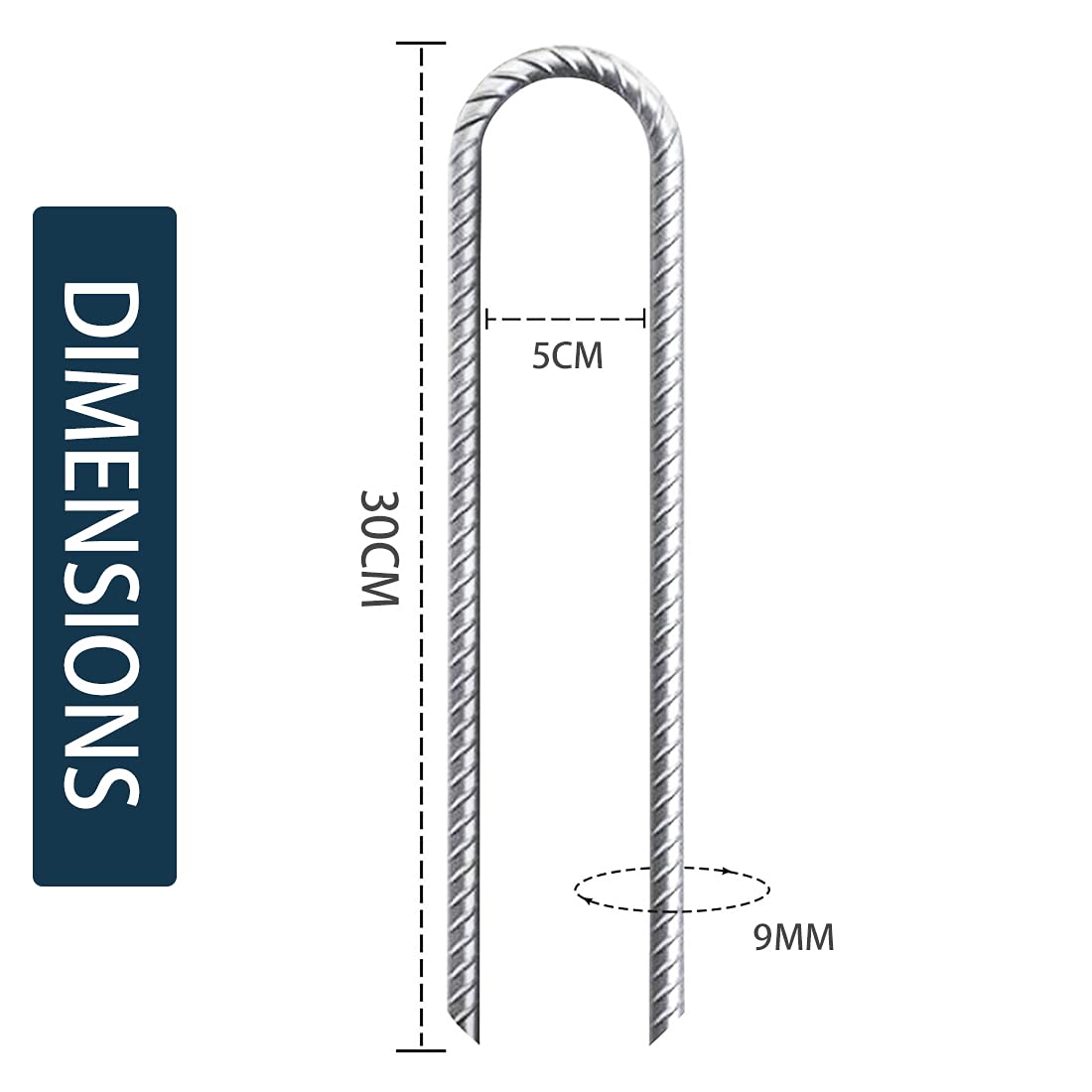 SOONPAM Ground Anchor Tent Pegs Garden Earth Anchor Galvanized Reinforcement Pegs Earth Nail Earth Spike Construction Anchor Nail Tent Stake (12-inch 6 Pack)