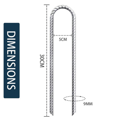 SOONPAM Ground Anchor Tent Pegs Garden Earth Anchor Galvanized Reinforcement Pegs Earth Nail Earth Spike Construction Anchor Nail Tent Stake (12-inch 6 Pack)