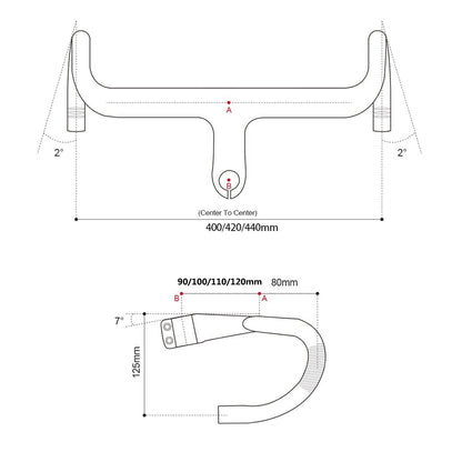 RXL SL carbon handlebar road bike with stem 1-1/4" integrated carbon handlebar 1-1/8" internal routing UD matte finish 400 * 120mm