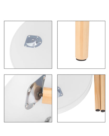 WOLTU small round side table coffee table flower stand bedside table solid wood Scandinavian design white 50 x 44cm (ø x H) TS143ws