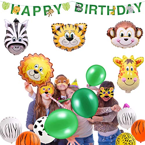 Bea's party jungle decoration kids' safari birthday party tableware set paper plates animals Birthday decorations balloons forest animals biodegradable party tableware paper cups safari jungle animal decoration