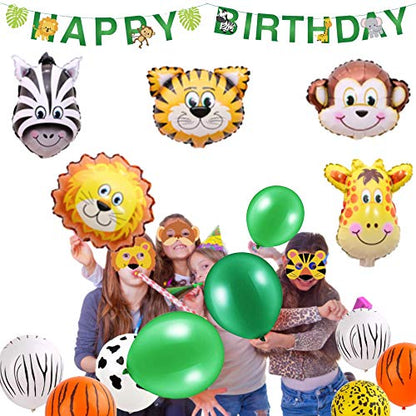 Bea's party jungle decoration kids' safari birthday party tableware set paper plates animals Birthday decorations balloons forest animals biodegradable party tableware paper cups safari jungle animal decoration