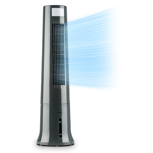 Klarstein portable air conditioner without exhaust hose, 4-in-1 air cooler, quiet fan, humidifier & night mode, mobile air cooler with water cooling, 40 watt, airflow 530m³/h, silver grey.