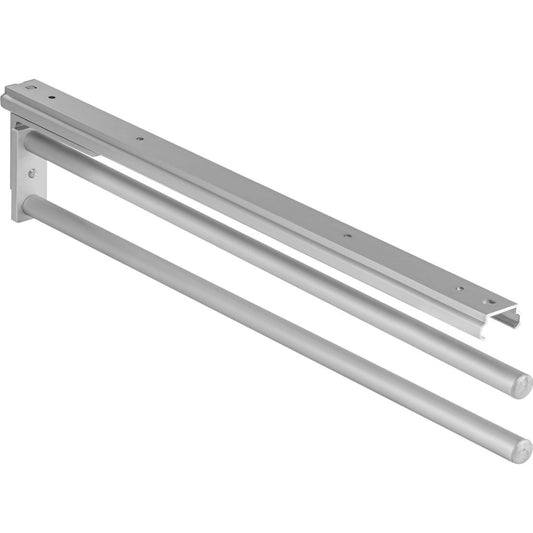 Gedotec Towel Holder | H6008 | 2-armed extendable towel pull-out | 1 piece | Dish towel holder length 465 mm in silver | Bathroom & kitchen cabinet towel rail swivel 90° | Made in Germany