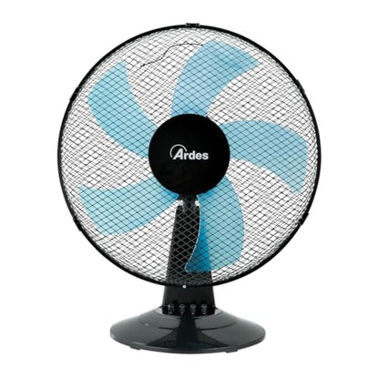 Ardes - AR5ST40N Table fan STEELO 40N 5 Blades - Table fan 40 cm Oscillating with adjustable tilt - Fan 3 speeds quiet, Black