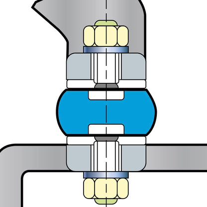 4x Rubber buffers anti-vibration mountings silent blocks machine feet metal thread ((P) M12 inner L & R 65x35mm)