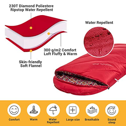 KingCamp XL sleeping bag, winter camping essential! This warm and oversized sleeping bag is perfect for kids on outdoor backpacking, hiking, and indoor/outdoor use in 3-4 seasons.