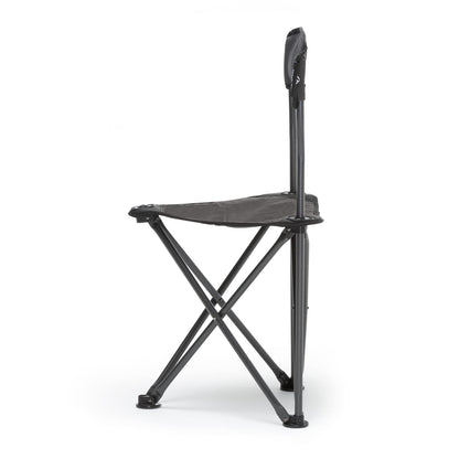 Qeedo Johnny Tripod - The comfortable & foldable three-legged stool, lightweight & compact, perfect chair for camping, fishing, festivals & traveling - Folding stool with backrest, lightweight, padded & supports up to 130 kg.