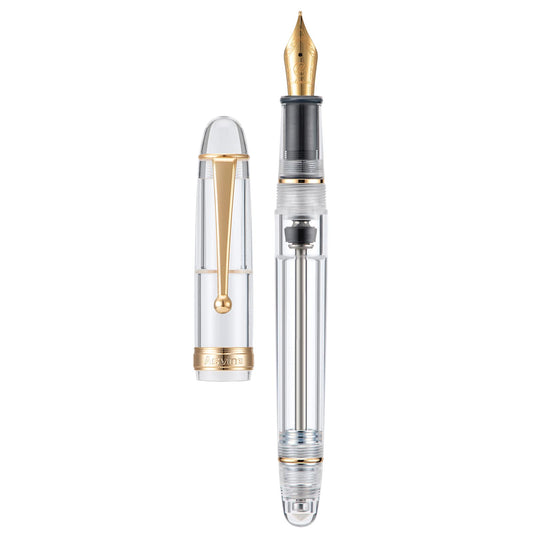 Asvine V126 vacuum filler fountain pen Medium nib Transparent acrylic Clear Large capacity filler with gift box