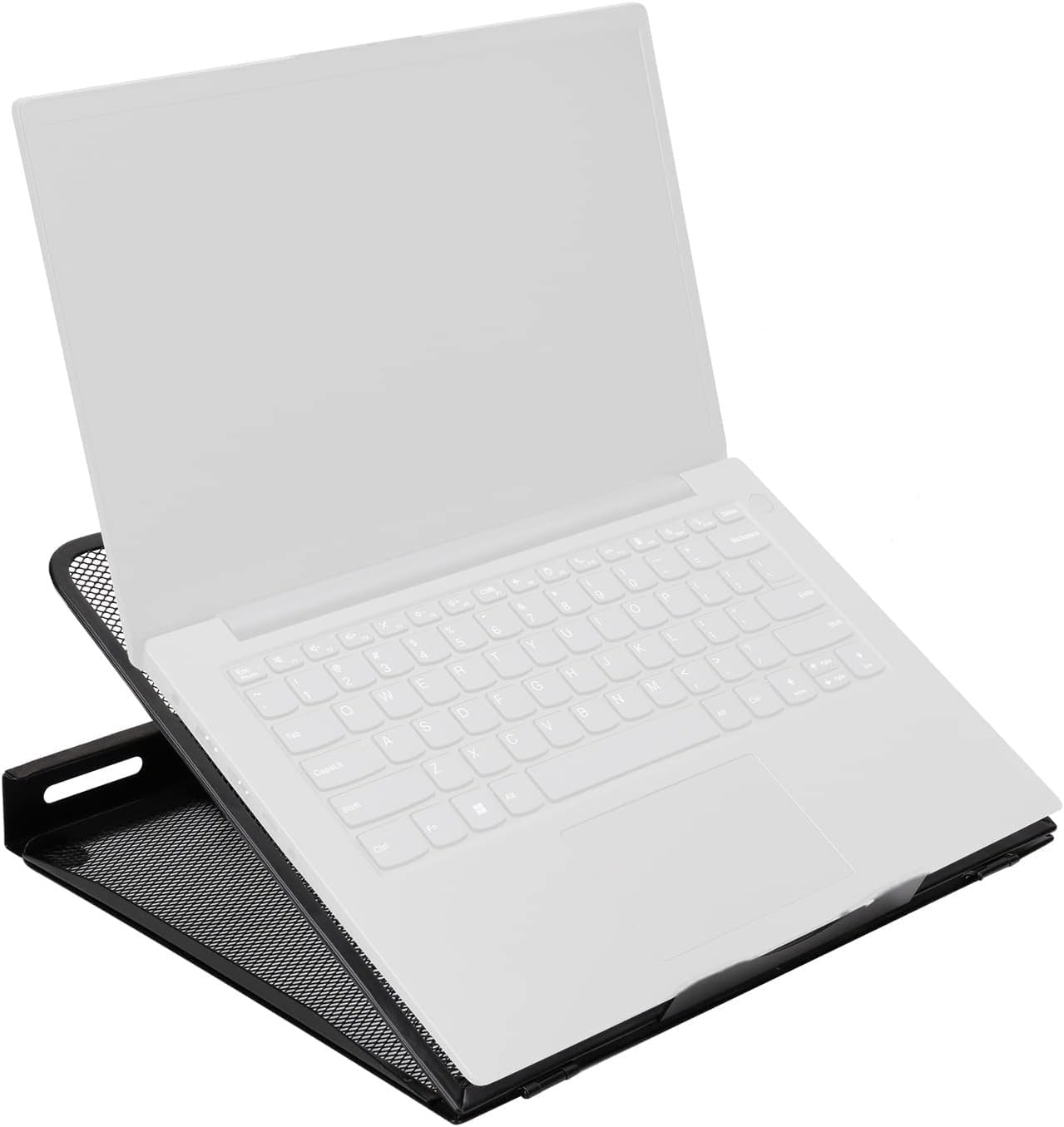 Amazon Basics Ventilated, Adjustable, Ergonomic Laptop Stand, compatible with laptops up to 17.3 inches, 13 x 11.3 x 7.3 inches, Black.