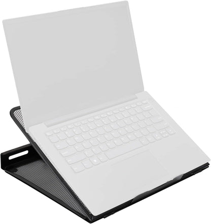Amazon Basics Ventilated, Adjustable, Ergonomic Laptop Stand, compatible with laptops up to 17.3 inches, 13 x 11.3 x 7.3 inches, Black.