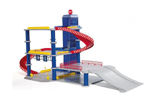 siku 5505, parking garage including vehicle (metal), plastic, multicolor, many features, quick assembly and disassembly.