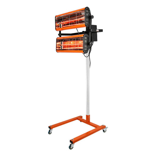 TIXBYGO Paint Dryer Infrared Dryer Lamp Auto Body Repair Paint Dryer (2200W, 2 Lamps, 40-100°C, Drying Area 800 x 800mm, Max. Height 170cm, Timer 1-30 min)
