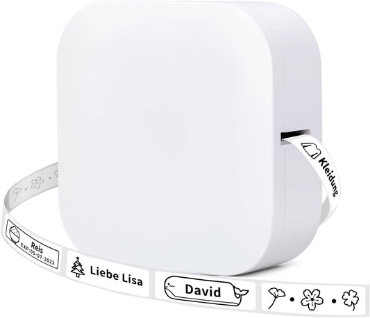COLORWING Q30 Bluetooth Label Printer, Labeling Device Compatible With iOS Android, Portable Mini Labeling Machine For Home Office School Labeling (White)